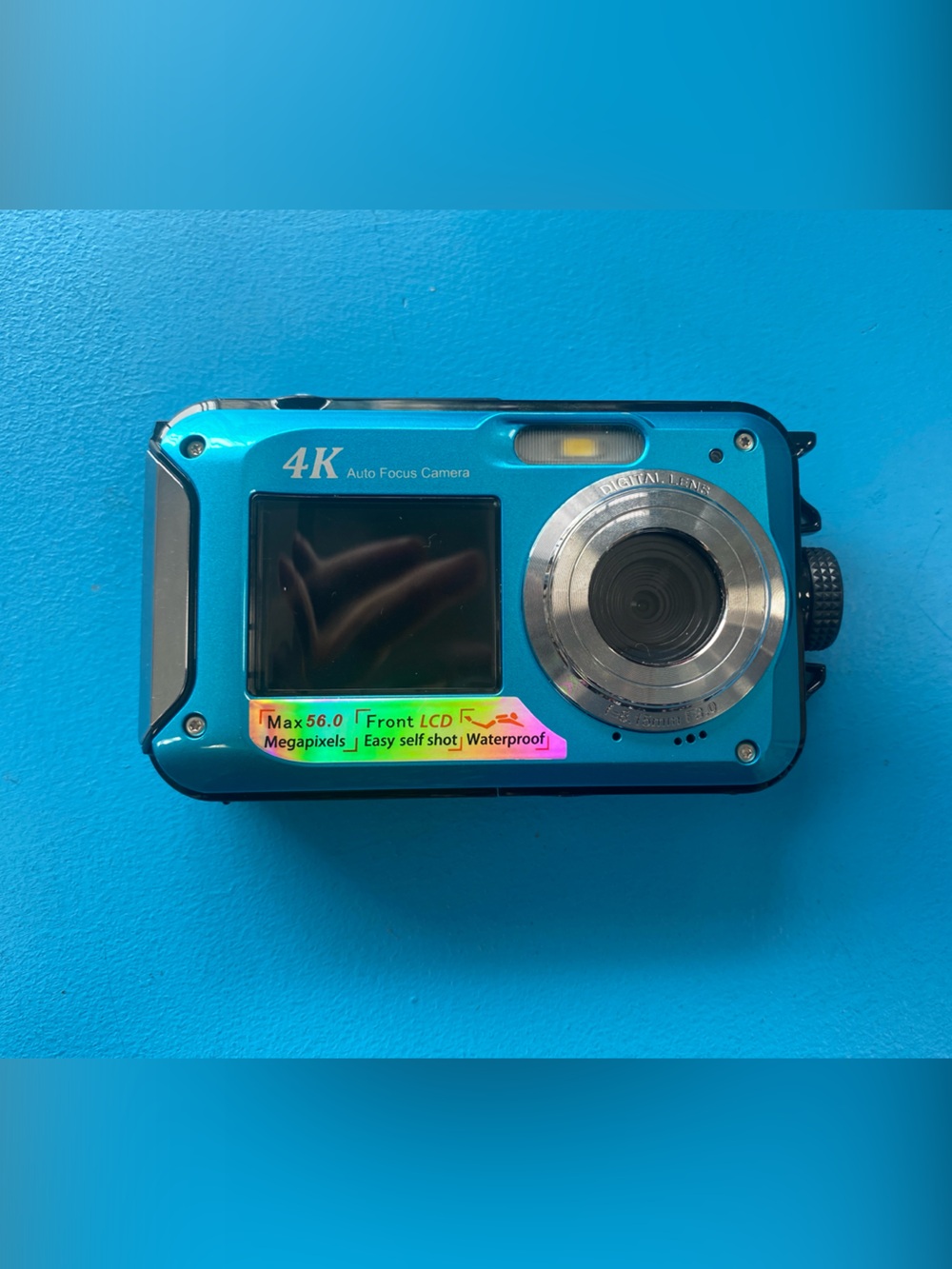 4K Waterproof Digital Camera in Teal Blue